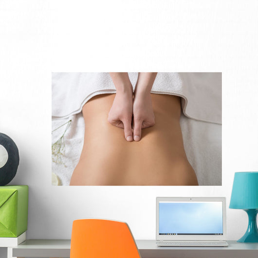 Woman Receiving Back Massage in Spa Center Wall Mural