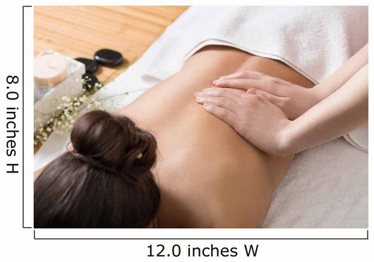 Woman Receiving Back Massage in Spa Center Wall Mural