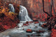 Autumn Waterfall Forest Wall Decal