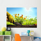 Planting Flowers in a garden Wall Mural