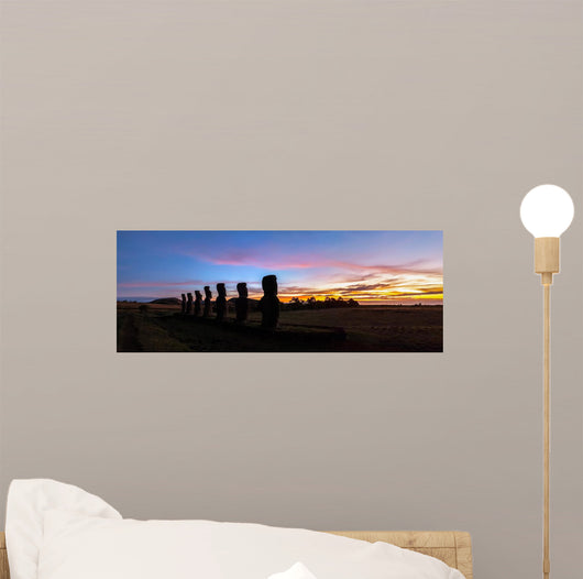 Ahu Akivi At Sunset, Easter Island (Rapa Naui), Chile Wall Decal