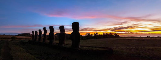 Ahu Akivi At Sunset, Easter Island (Rapa Naui), Chile Wall Decal