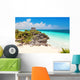 God of Winds Temple on turquoise Caribbean sea. Tulum, Mexico Wall Mural