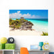 God of Winds Temple on turquoise Caribbean sea. Tulum, Mexico Wall Mural