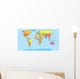 World map with countries, country and city names Wall Mural