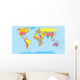 World map with countries, country and city names Wall Mural