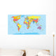 World map with countries, country and city names Wall Mural