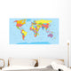 World map with countries, country and city names Wall Mural