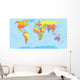 World map with countries, country and city names Wall Mural