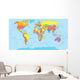 World map with countries, country and city names Wall Mural