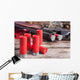 12 gauge shotgun shells with shotgun on wood surface Wall Mural