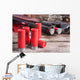 12 gauge shotgun shells with shotgun on wood surface Wall Mural
