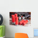 12 gauge shotgun shells with shotgun on wood surface Wall Mural
