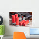 12 gauge shotgun shells with shotgun on wood surface Wall Mural
