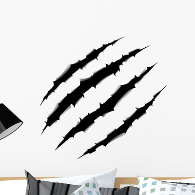 Monster Claw Marks Wall Decal shown on a wall