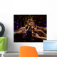 Clinking glasses of champagne in hands on lights background Wall Mural