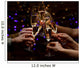 Clinking glasses of champagne in hands on lights background Wall Mural