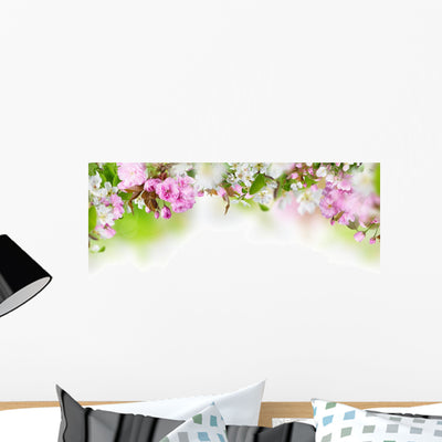 Beautiful Spring Blossoms Wall Decal shown on a wall