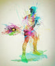 Abstract Tennis Player Wall Decal