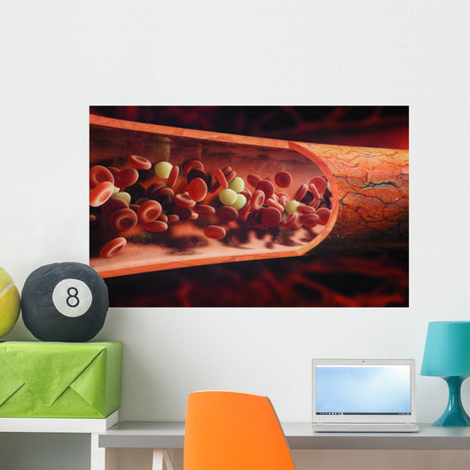 blood cells flowing through a vein Wall Mural