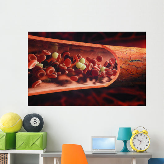 blood cells flowing through a vein Wall Mural