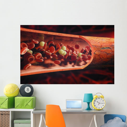 blood cells flowing through a vein Wall Mural