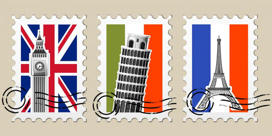 Three Postmarks with Sights Wall Decal