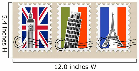 Three Postmarks with Sights Wall Decal