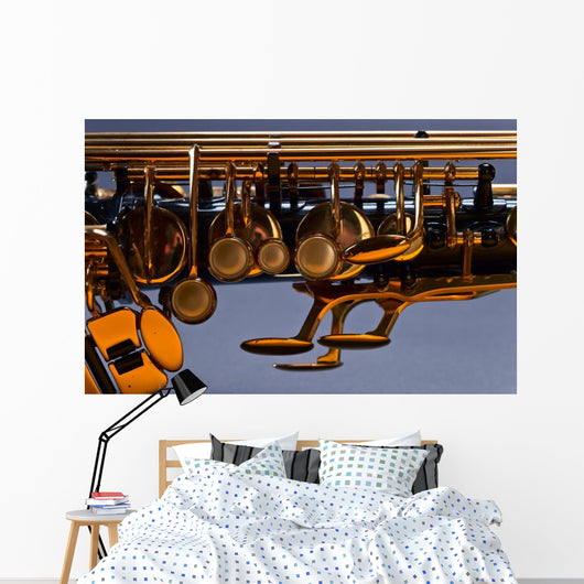 old  black saxophone Wall Mural