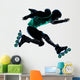 man Roller Skater inline  Roller Blading silhouette Wall Decal