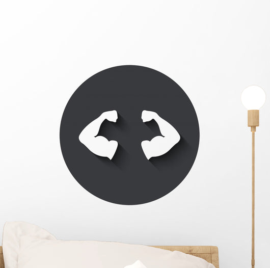 Grey Muscular icon Wall Decal