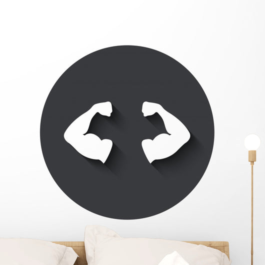 Grey Muscular icon Wall Decal