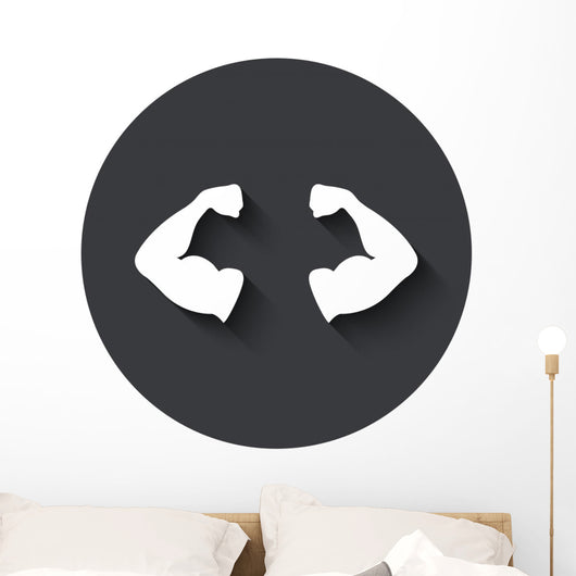 Grey Muscular icon Wall Decal