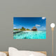 Beach Villas on small tropical island Wall Mural