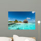 Beach Villas on small tropical island Wall Mural