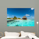 Beach Villas on small tropical island Wall Mural