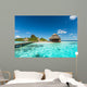 Beach Villas on small tropical island Wall Mural