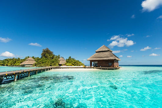 Beach Villas On Small Tropical Island Wall Decal