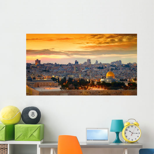 Panorama of Jerusalem old city. Israel Wall Mural