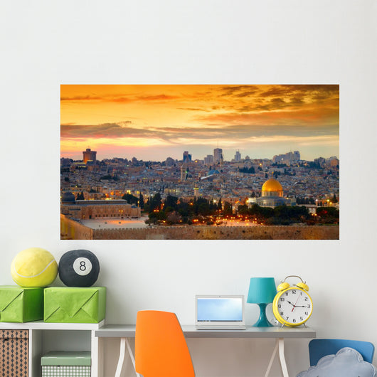 Panorama of Jerusalem old city. Israel Wall Mural