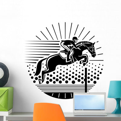 Equestrian Sport Wall Decal shown on a wall