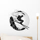 Free-rider is skiing downhill along fir trees. Wall Decal