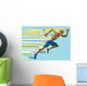 Artistic stylized running man in motion. Wall Mural