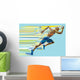 Artistic stylized running man in motion. Wall Mural