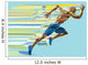 Artistic stylized running man in motion. Wall Mural