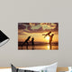 Father And Children Playing On The Beach Wall Decal 2