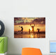 Father And Children Playing On The Beach Wall Decal