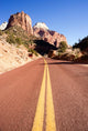 Two Lane Road Mountain Buttes Zion National Park Desert Sw Wall Decal