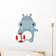 Nautical Cartoon Hippopotamus Wall Mural