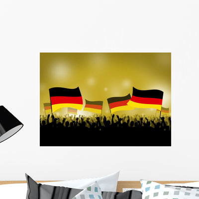 Cheering German Wall Decal shown on a wall